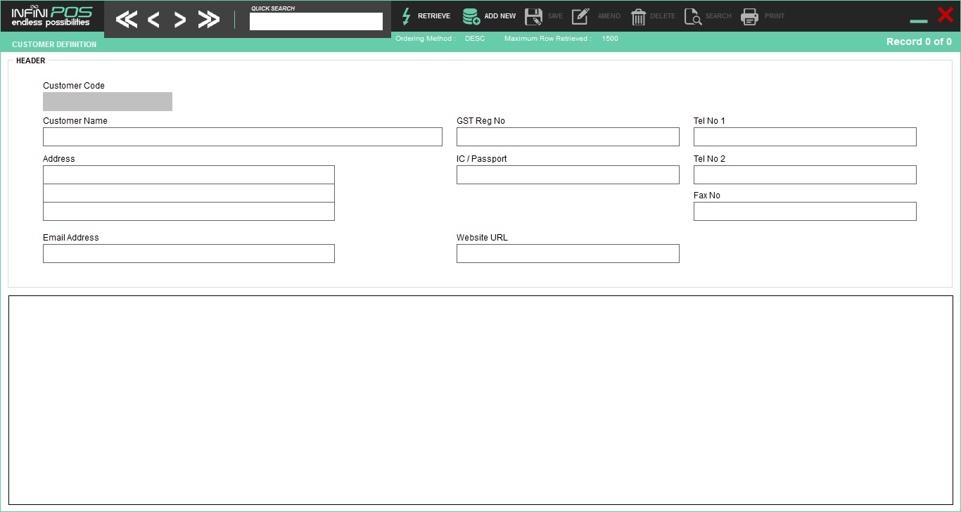 Customer Profile Control Panel